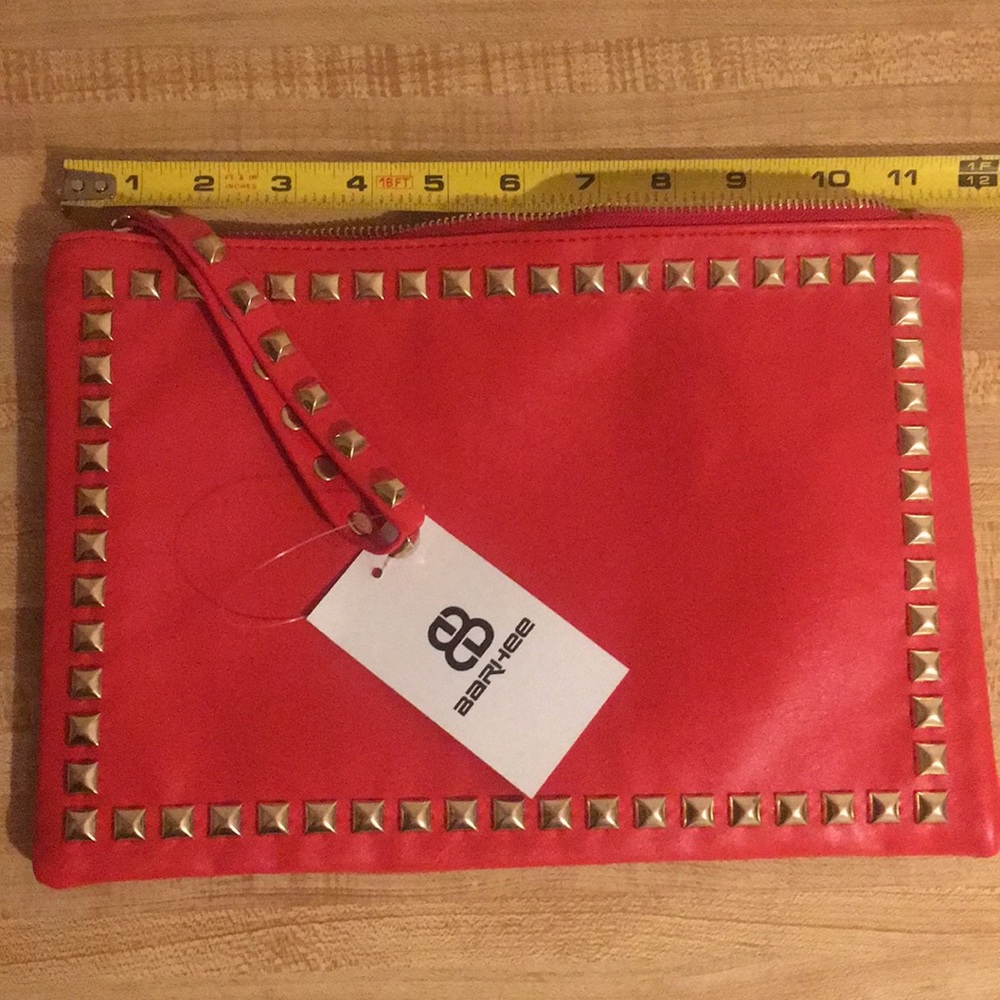 HOST PICK Vegan Leather Red Clutch Bag w/Studs - Picture 4 of 6